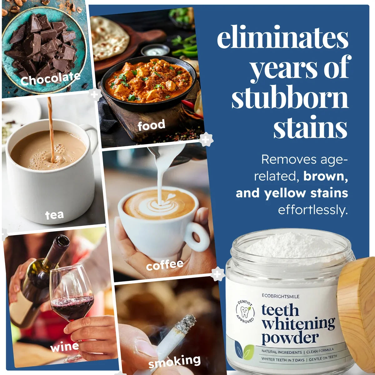 EcoBrightSmiles® Triple Action Teeth Whitening Powder